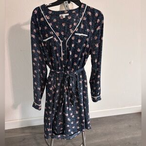 DR2 Navy and Pink Floral Dress